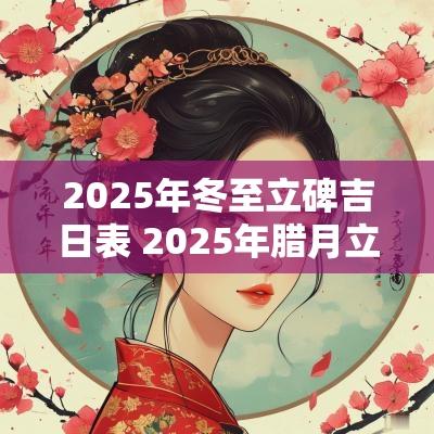 2025年冬至立碑吉日表 2025年腊月立碑的吉日