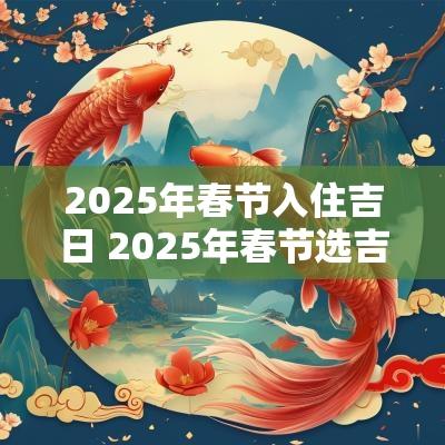 2025年春节入住吉日 2025年春节选吉日