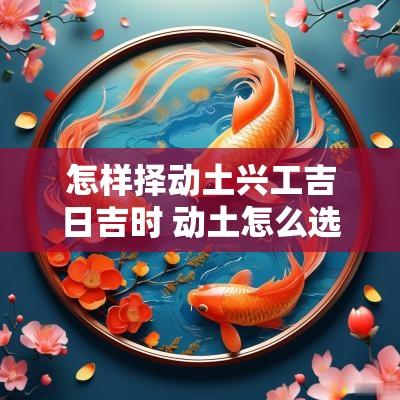 怎样择动土兴工吉日吉时 动土怎么选吉时