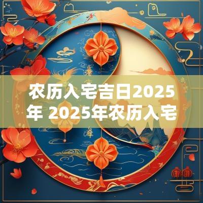 农历入宅吉日2025年 2025年农历入宅最旺吉日