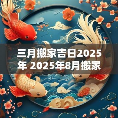 三月搬家吉日2025年 2025年8月搬家开灶吉日时间