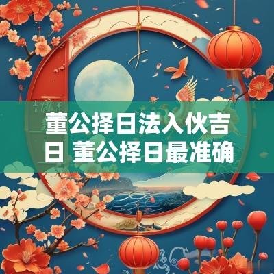 董公择日法入伙吉日 董公择日最准确方法