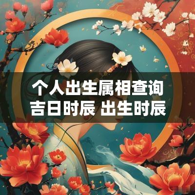 个人出生属相查询吉日时辰 出生时辰属相对照表
