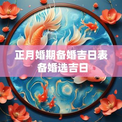 正月婚期备婚吉日表 备婚选吉日