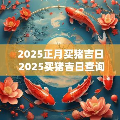 2025正月买猪吉日 2025买猪吉日查询表