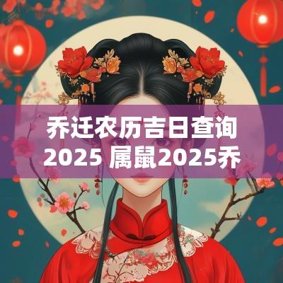 乔迁农历吉日查询2025 属鼠2025乔迁吉日