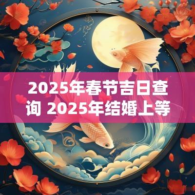 2025年春节吉日查询 2025年结婚上等吉日