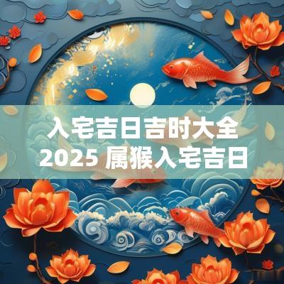 入宅吉日吉时大全2025 属猴入宅吉日2025