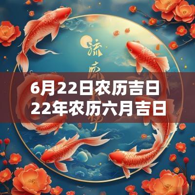 6月22日农历吉日 22年农历六月吉日