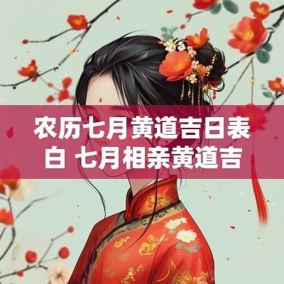 农历七月黄道吉日表白 七月相亲黄道吉日