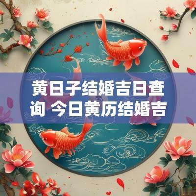 黄日子结婚吉日查询 今日黄历结婚吉日查询