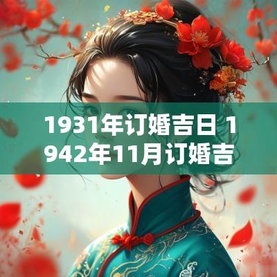 1931年订婚吉日 1942年11月订婚吉日