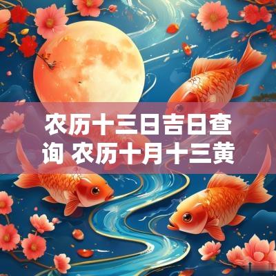 农历十三日吉日查询 农历十月十三黄历吉日查询