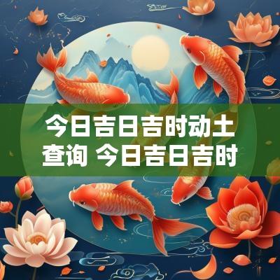 今日吉日吉时动土查询 今日吉日吉时查询表