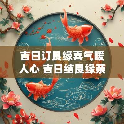 吉日订良缘喜气暖人心 吉日结良缘亲友沾喜气