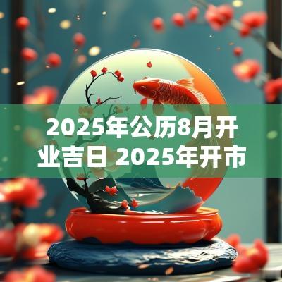 2025年公历8月开业吉日 2025年开市吉日8月