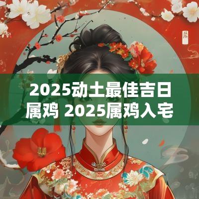 2025动土最佳吉日属鸡 2025属鸡入宅最佳吉日