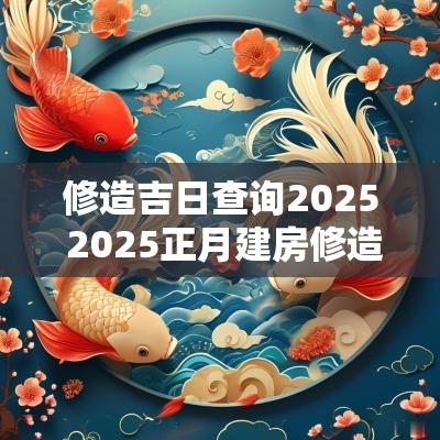 修造吉日查询2025 2025正月建房修造吉日