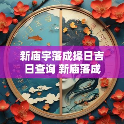 新庙宇落成择日吉日查询 新庙落成