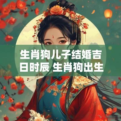 生肖狗儿子结婚吉日时辰 生肖狗出生的最佳时辰