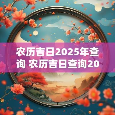 农历吉日2025年查询 农历吉日查询2025