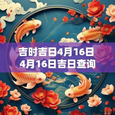 吉时吉日4月16日 4月16日吉日查询