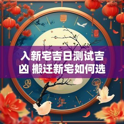 入新宅吉日测试吉凶 搬迁新宅如何选吉日