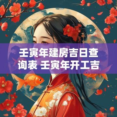 壬寅年建房吉日查询表 壬寅年开工吉日