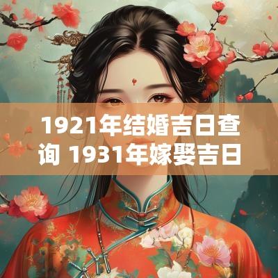 1921年结婚吉日查询 1931年嫁娶吉日查询