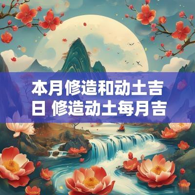 本月修造和动土吉日 修造动土每月吉日
