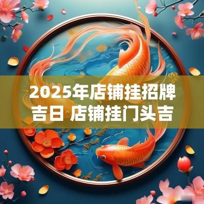 2025年店铺挂招牌吉日 店铺挂门头吉日