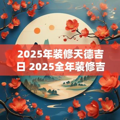 2025年装修天德吉日 2025全年装修吉日