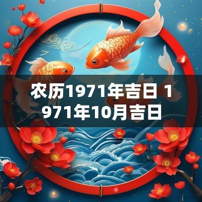 农历1971年吉日 1971年10月吉日