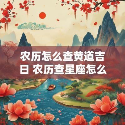 农历怎么查黄道吉日 农历查星座怎么查