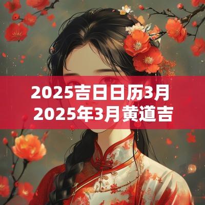 2025吉日日历3月 2025年3月黄道吉日专用日历