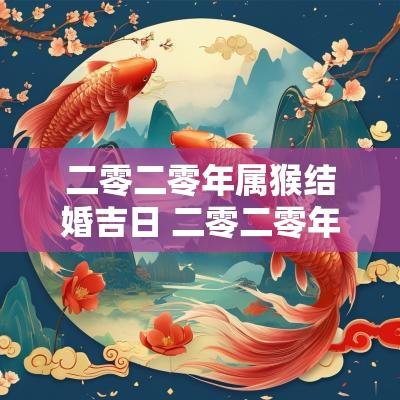 二零二零年属猴结婚吉日 二零二零年结婚吉日详解