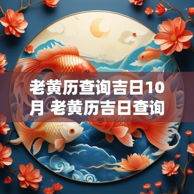 老黄历查询吉日10月 老黄历吉日查询在线查询
