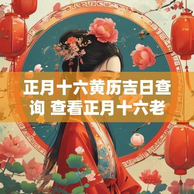 正月十六黄历吉日查询 查看正月十六老黄历吉日