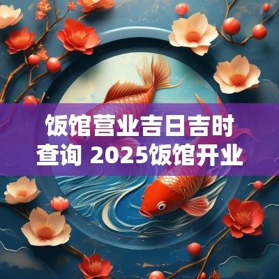 饭馆营业吉日吉时查询 2025饭馆开业吉日