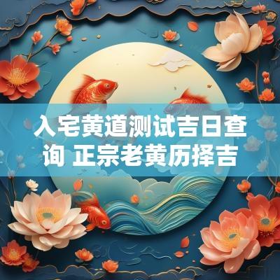 入宅黄道测试吉日查询 正宗老黄历择吉日入宅查询