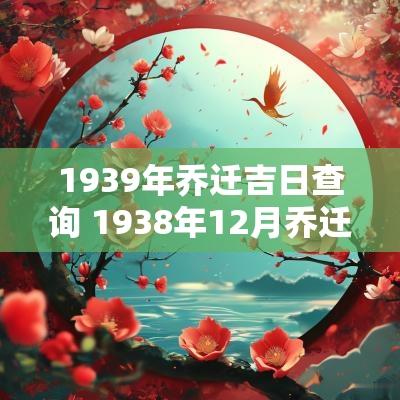 1939年乔迁吉日查询 1938年12月乔迁吉日