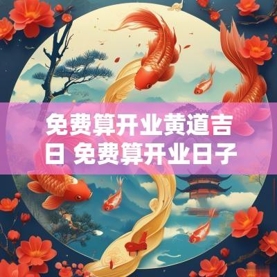 免费算开业黄道吉日 免费算开业日子