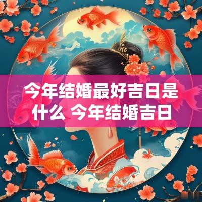 今年结婚最好吉日是什么 今年结婚吉日一览表