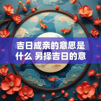 吉日成亲的意思是什么 另择吉日的意思
