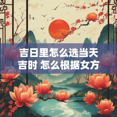 吉日里怎么选当天吉时 怎么根据女方选结婚吉日吉时