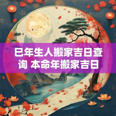 巳年生人搬家吉日查询 本命年搬家吉日查询