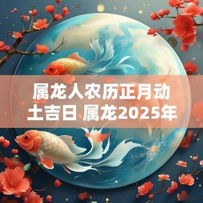 属龙人农历正月动土吉日 属龙2025年动土吉日 属龙人农历正月动土吉日 属龙2025年动土吉日