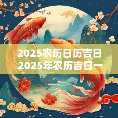 2025农历日历吉日 2025年农历吉日一览表