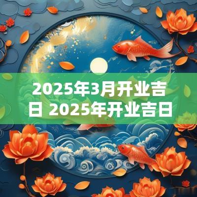 2025年3月开业吉日 2025年开业吉日