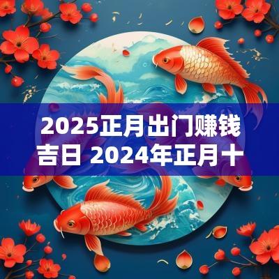 2025正月出门赚钱吉日 2025年正月十五出门求财最佳时间